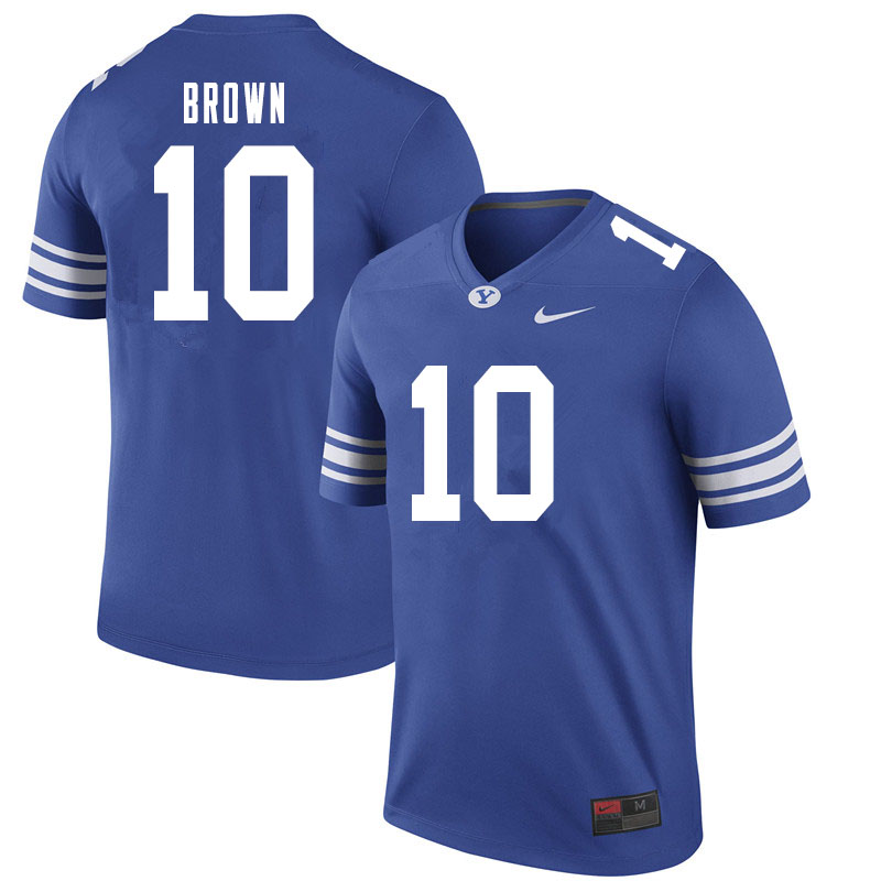 Men #10 Javelle Brown BYU Cougars College Football Jerseys Sale-Royal - Click Image to Close